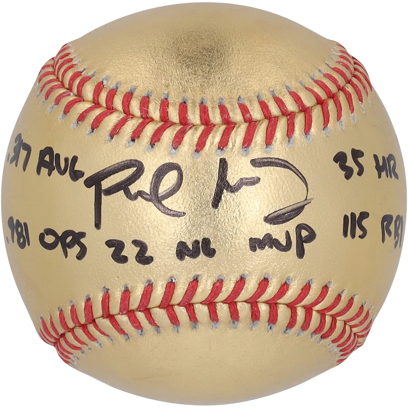 Paul Goldschmidt St. Louis Cardinals Autographed 2022 NL MVP Gold Leather Baseball with Multiple MVP Stats Inscriptions - Limited Edition of 46