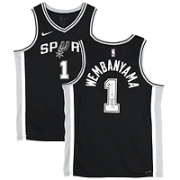 Victor Wembanyama San Antonio Spurs Autographed Black Nike Icon Swingman Jersey with Alien Head Drawing