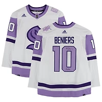 Matty Beniers Seattle Kraken Autographed Hockey Fights Cancer adidas Authentic Jersey with "Matty" Inscription - Limited Edition of 10