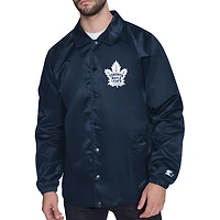 Men's Starter  Navy Toronto Maple Leafs Printed Logo Coaches Full-Snap Jacket