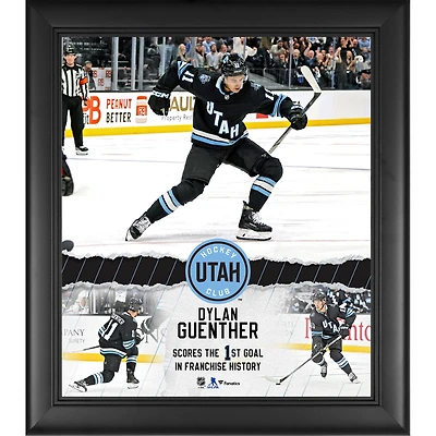 Dylan Guenther Utah Hockey Club Framed 15" x 17" First Goal in Franchise History Collage