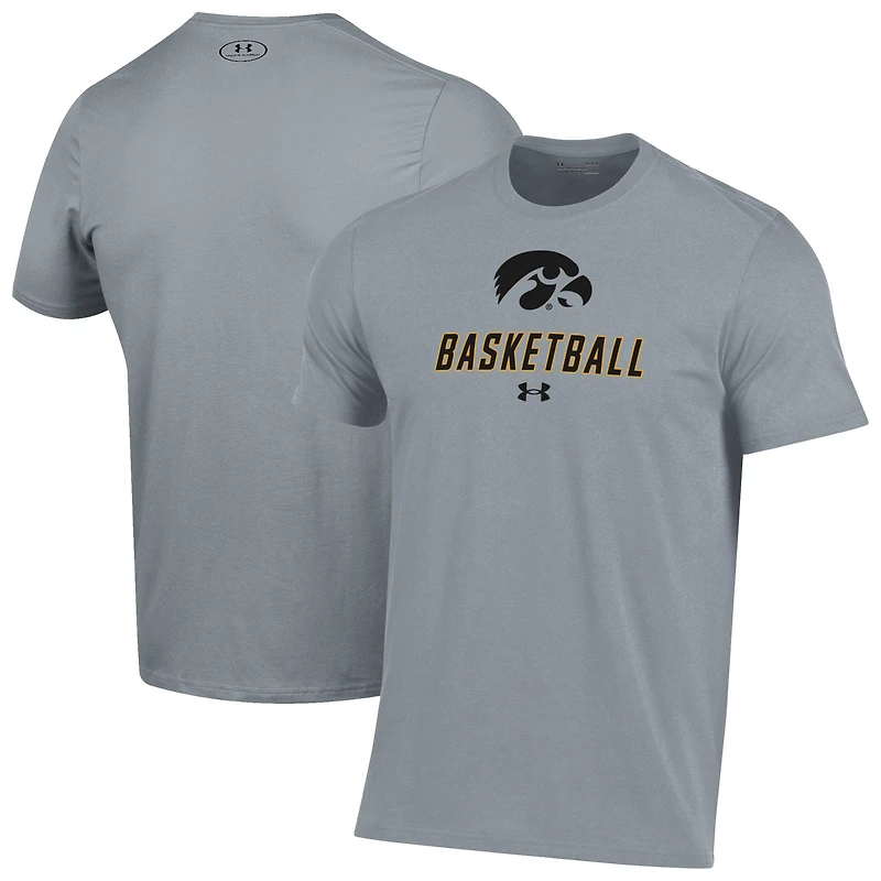 Men's Under Armour  Gray Iowa Hawkeyes Basketball Performance T-Shirt