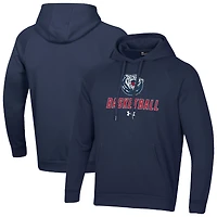 Men's Under Armour Navy Belmont Bruins Basketball Rival Raglan Fleece Pullover Hoodie