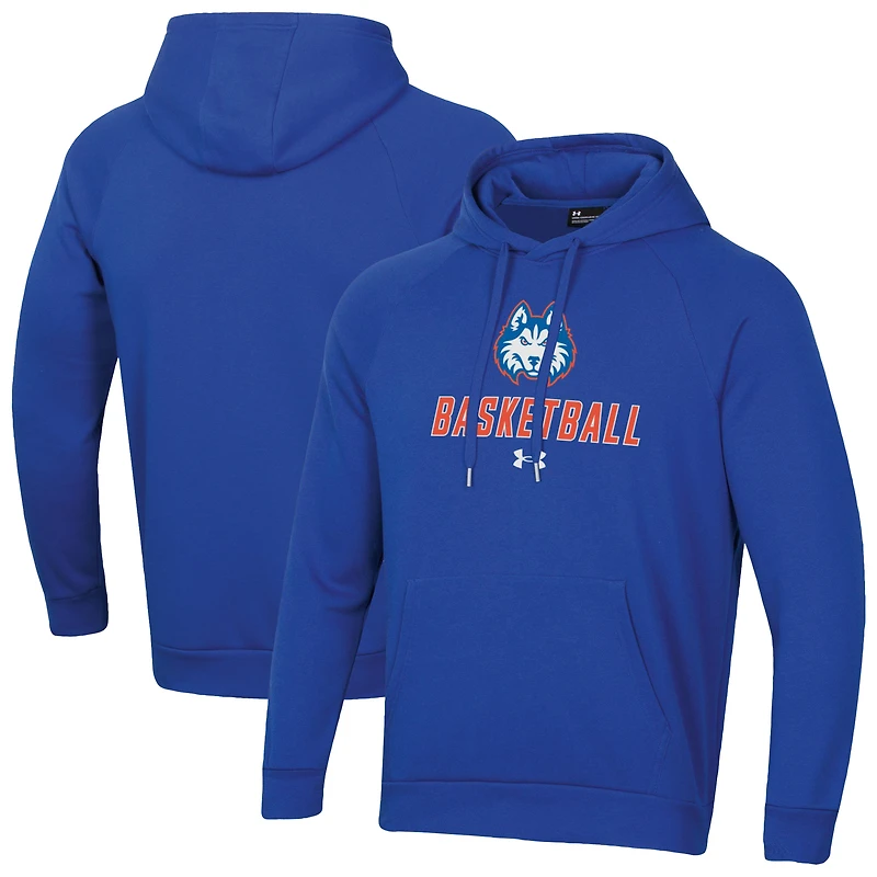 Men's Under Armour Blue Houston Christian Huskies Basketball Rival Raglan Fleece Pullover Hoodie