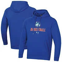 Men's Under Armour Blue Houston Christian Huskies Basketball Rival Raglan Fleece Pullover Hoodie
