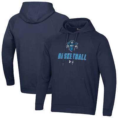 Men's Under Armour Navy New Orleans Privateers Basketball Rival Raglan Fleece Pullover Hoodie