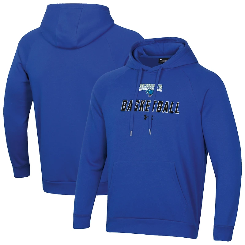 Men's Under Armour Blue St. Mary's University Rattlers Basketball Rival Raglan Fleece Pullover Hoodie
