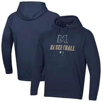 Men's Under Armour Navy Mount St. Mary's Mountaineers Basketball Rival Raglan Fleece Pullover Hoodie