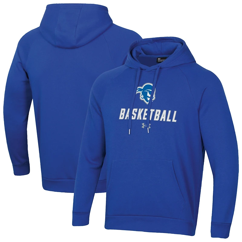 Men's Under Armour Blue Seton Hall Pirates Basketball Rival Raglan Fleece Pullover Hoodie