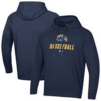 Men's Under Armour Navy Kent State Golden Flashes Basketball Rival Raglan Fleece Pullover Hoodie