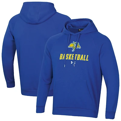 Men's Under Armour Blue South Dakota State Jackrabbits Basketball Rival Raglan Fleece Pullover Hoodie