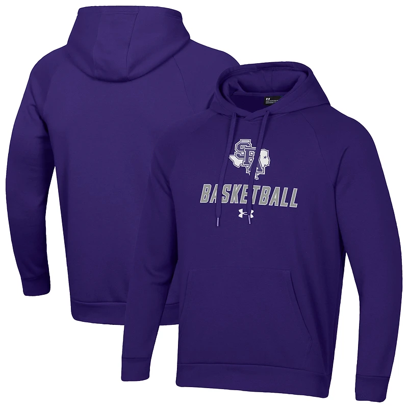 Men's Under Armour Purple Stephen F Austin Lumberjacks Basketball Rival Raglan Fleece Pullover Hoodie