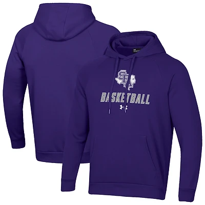 Men's Under Armour Purple Stephen F Austin Lumberjacks Basketball Rival Raglan Fleece Pullover Hoodie