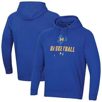 Men's Under Armour Royal McNeese State Cowboys Basketball Rival Raglan Fleece Pullover Hoodie