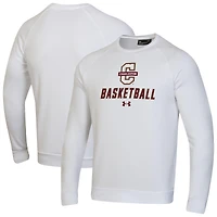 Men's Under Armour  White Charleston Cougars Raglan Basketball Rival Fleece Pullover Sweatshirt