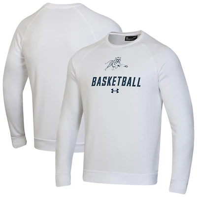 Men's Under Armour  White Jackson State Tigers Raglan Basketball Rival Fleece Pullover Sweatshirt