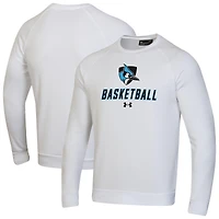 Men's Under Armour  White Johns Hopkins Blue Jays Raglan Basketball Rival Fleece Pullover Sweatshirt