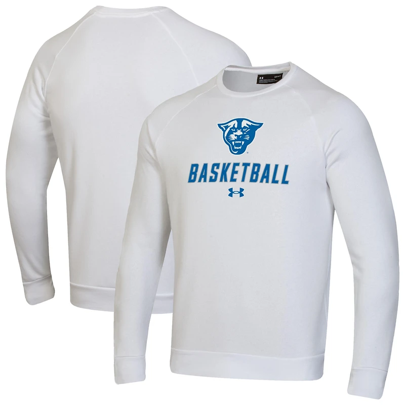 Men's Under Armour  White Georgia State Panthers Raglan Basketball Rival Fleece Pullover Sweatshirt