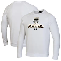 Men's Under Armour  White Purdue Fort Wayne Mastodons Raglan Basketball Rival Fleece Pullover Sweatshirt