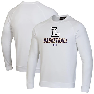 Men's Under Armour  White Lipscomb Bisons Raglan Basketball Rival Fleece Pullover Sweatshirt
