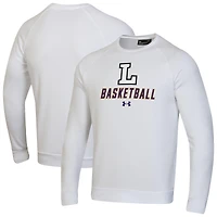 Men's Under Armour  White Lipscomb Bisons Raglan Basketball Rival Fleece Pullover Sweatshirt