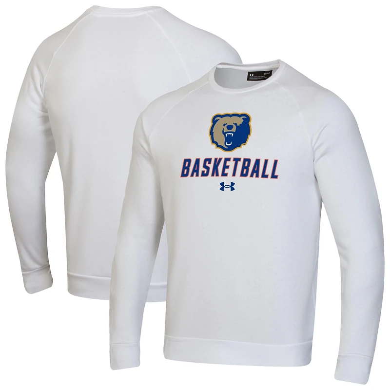 Men's Under Armour  White Morgan State Bears Raglan Basketball Rival Fleece Pullover Sweatshirt