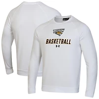 Men's Under Armour  White Towson Tigers Raglan Basketball Rival Fleece Pullover Sweatshirt