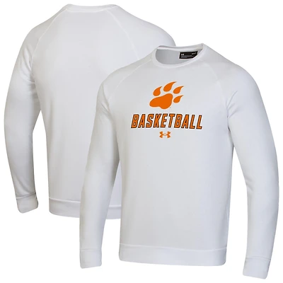 Men's Under Armour  White Sam Houston State Bearkats Raglan Basketball Rival Fleece Pullover Sweatshirt