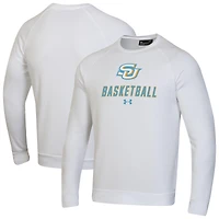 Men's Under Armour  White Southern University Jaguars Raglan Basketball Rival Fleece Pullover Sweatshirt