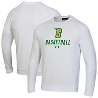 Men's Under Armour  White Siena Saints Raglan Basketball Rival Fleece Pullover Sweatshirt