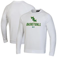 Men's Under Armour  White William & Mary Tribe Raglan Basketball Rival Fleece Pullover Sweatshirt