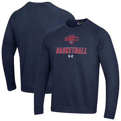 Men's Under Armour  Navy Saint Mary's Gaels Raglan Basketball Rival Fleece Pullover Sweatshirt