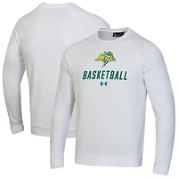 Men's Under Armour  White South Dakota State Jackrabbits Raglan Basketball Rival Fleece Pullover Sweatshirt