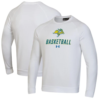 Men's Under Armour  White South Dakota State Jackrabbits Raglan Basketball Rival Fleece Pullover Sweatshirt