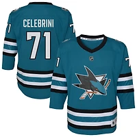 Youth Macklin Celebrini Teal San Jose Sharks Alternate Replica Player Jersey