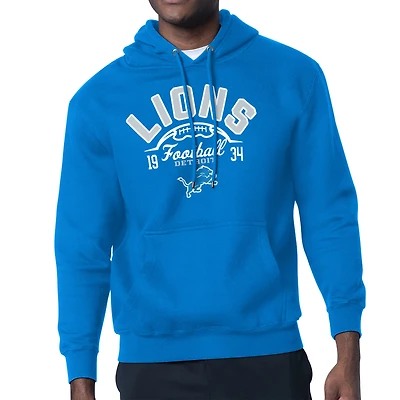 Men's Starter  Blue Detroit Lions Fleece Pullover Hoodie