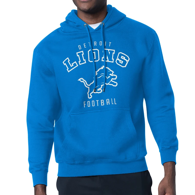 Men's Starter  Blue Detroit Lions City Team Logo Pullover Hoodie