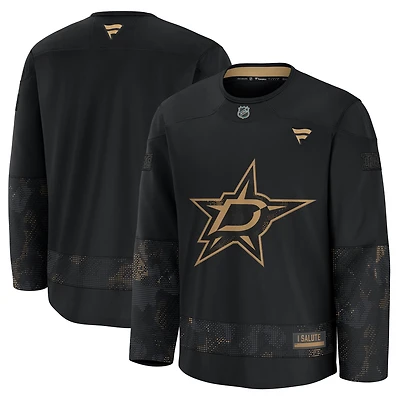 Men's Fanatics  Black Dallas Stars 2024 Military Appreciation Practice Jersey