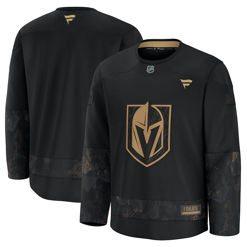 Men's Fanatics Black Vegas Golden Knights 2024 Military Appreciation Practice Jersey