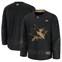 Men's Fanatics  Black San Jose Sharks 2024 Military Appreciation Practice Jersey
