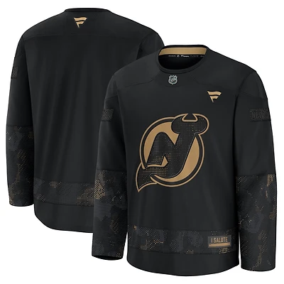 Men's Fanatics  Black New Jersey Devils 2024 Military Appreciation Practice Jersey