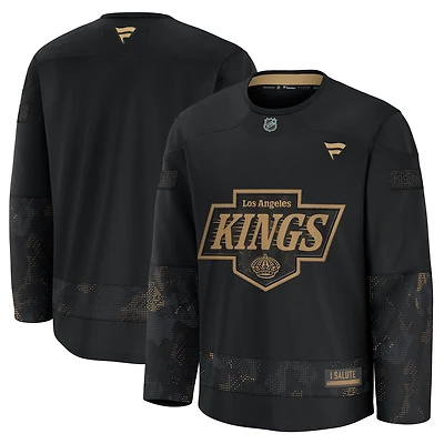 Men's Fanatics  Black Los Angeles Kings 2024 Military Appreciation Practice Jersey