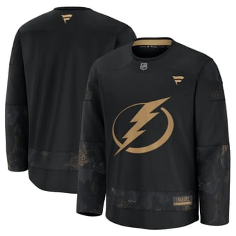 Men's Fanatics  Black Tampa Bay Lightning 2024 Military Appreciation Practice Jersey