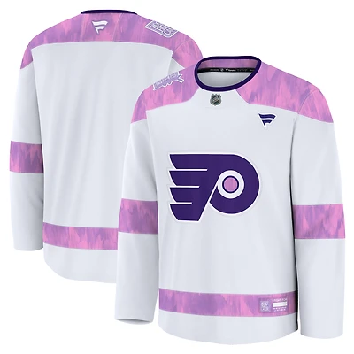 Men's Fanatics  White Philadelphia Flyers 2024 Hockey Fights Cancer Practice Jersey