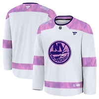 Men's Fanatics  White New York Islanders 2024 Hockey Fights Cancer Practice Jersey