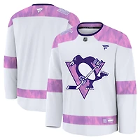 Men's Fanatics  White Pittsburgh Penguins 2024 Hockey Fights Cancer Practice Jersey