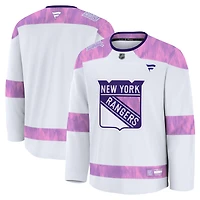 Men's Fanatics  White New York Rangers 2024 Hockey Fights Cancer Practice Jersey