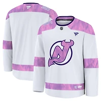 Men's Fanatics  White New Jersey Devils 2024 Hockey Fights Cancer Practice Jersey