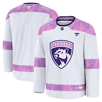 Men's Fanatics  White Florida Panthers 2024 Hockey Fights Cancer Practice Jersey