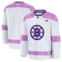 Men's Fanatics  White Boston Bruins 2024 Hockey Fights Cancer Practice Jersey
